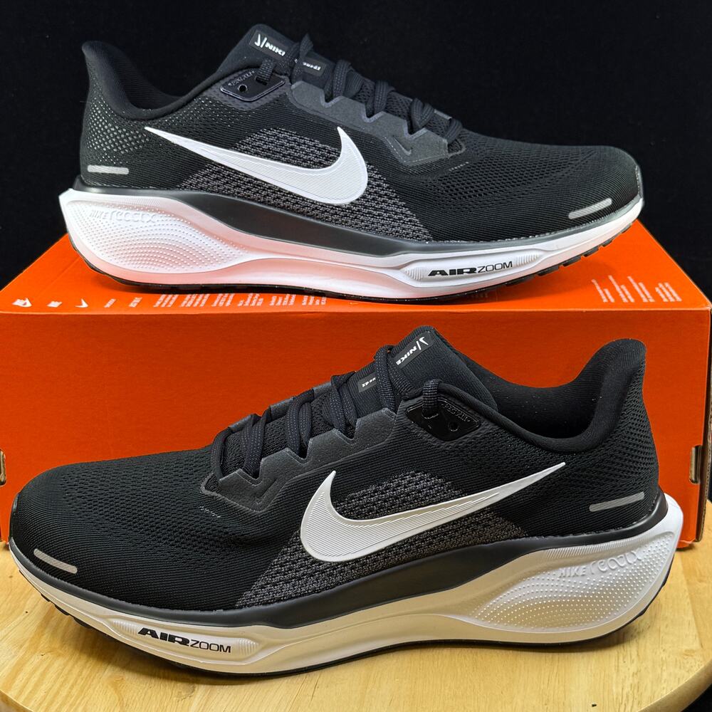 Nike Pegasus 41 Men's Road Running Shoes Black White FD2723-002 Size 12W/ 10.5M